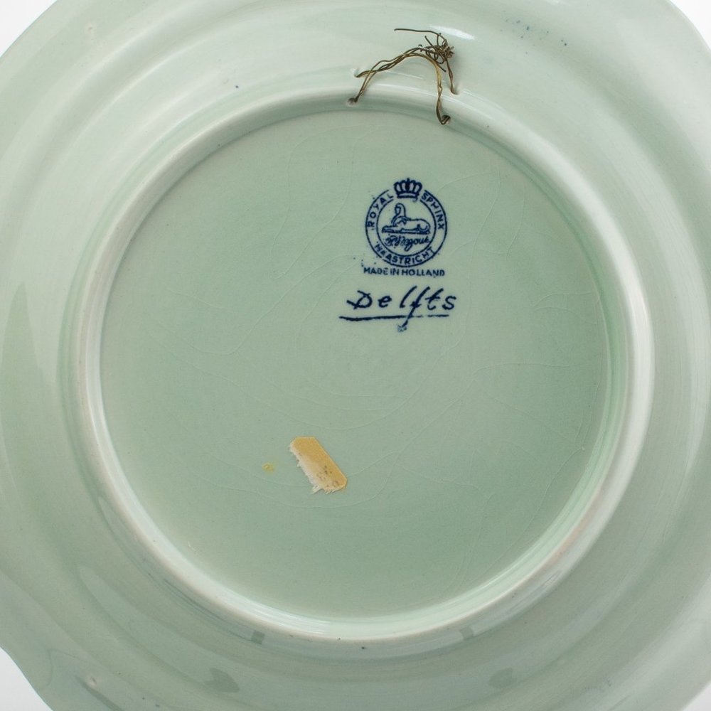 Vintage Porcelain Charger | Royal Sphinx Delfts Blue and White Plate | Holland - Picture 2 of 7